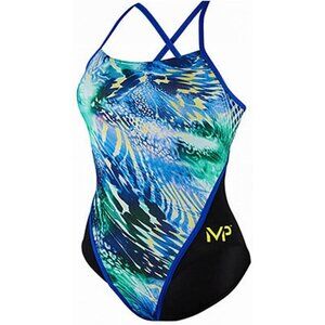 Michael Phelps MP Women's Chlorine Resistant Racer Back One Piece Swimsuit Vital